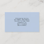 会計士の簿記係のピーバックバランスシート 名刺 (裏面)