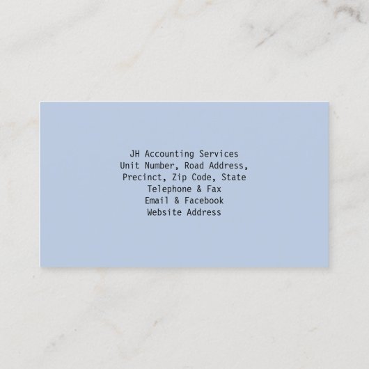 会計士の簿記係のピーバックバランスシート 名刺 (裏面)