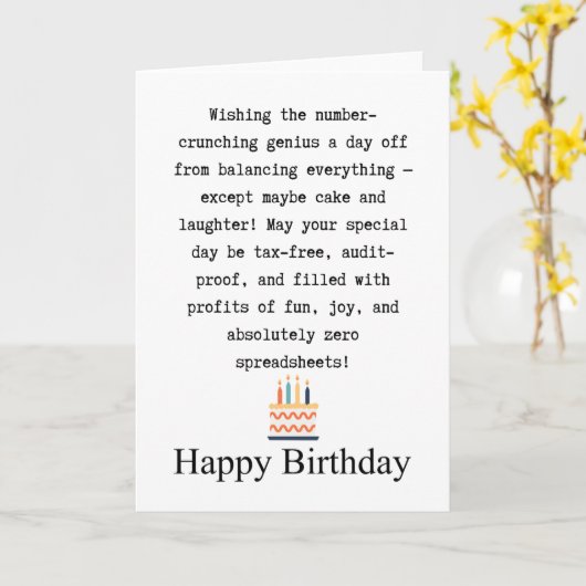 会計士の誕生日 カード (黄色い花)