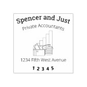 会計士の財務、伝統的フォント ラバースタンプ (インプリント)