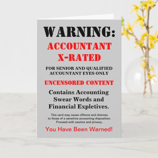 会計士の18歳未満お断りのおもしろいな冗談-名前及びキャプションを加えて下さい カード (黄色い花)