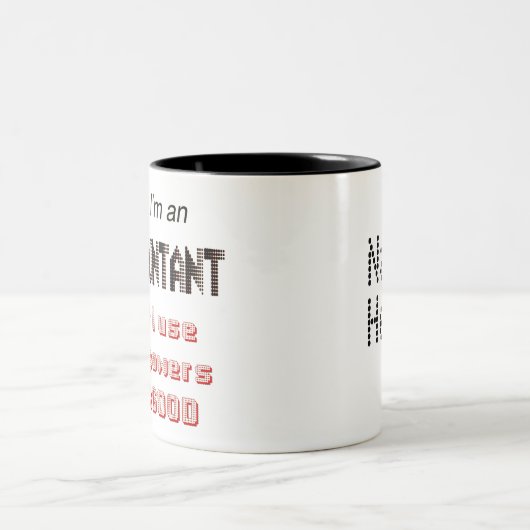 会計士はおもしろいなオフィスのユーモアの発言に動力を与えます ツートーンマグカップ (中央)