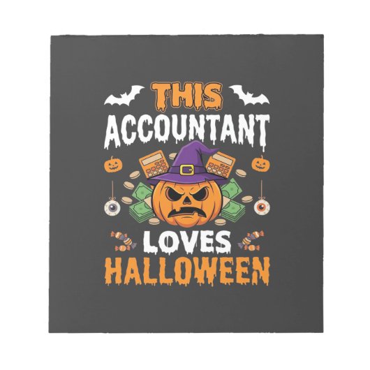 会計士はハロウィンのかぼちゃが大好き 簿記係のデシ ノートパッド (正面)