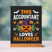 会計士はハロウィンのカボチャが好き 簿記係のデシ アクリルサイン (ニュートラル)