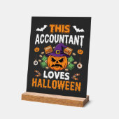 会計士はハロウィンのカボチャが好き 簿記係のデシ アクリルサイン (傾斜)