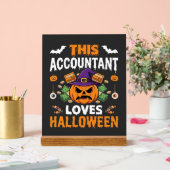 会計士はハロウィンのカボチャが好き 簿記係のデシ アクリルサイン (ウェディング)