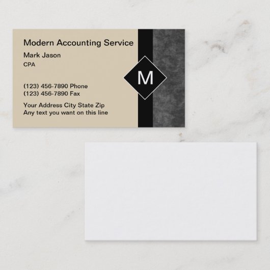 会計士はモノグラムの名刺を整備します 名刺 (正面/裏面)