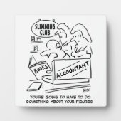 会計士は痩身クラブで本をチェックする。おもしろい フォトプラーク (正面)