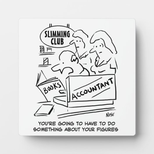 会計士は痩身クラブで本をチェックする。おもしろい フォトプラーク (正面)