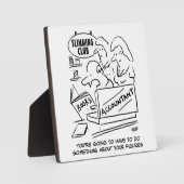 会計士は痩身クラブで本をチェックする。おもしろい フォトプラーク (正面)