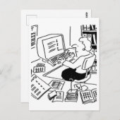 会計士またはオフィスワーカーの漫画 ポストカード (正面/裏面)