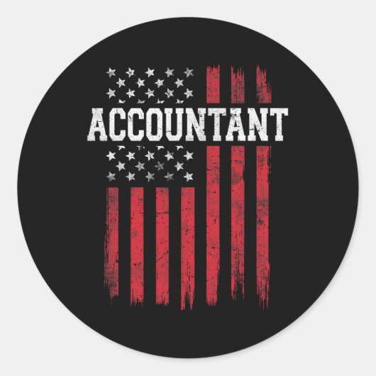 会計士アメリカ国旗アメリカ愛国者T-S ラウンドシール (正面)