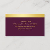 会計士エレガントブルゴーニュと金ゴールド 名刺 (裏面)