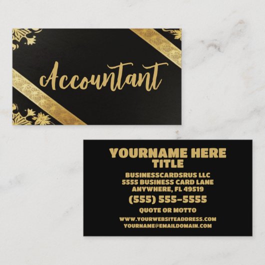 会計士エレガント 名刺 (正面/裏面)