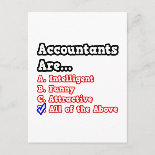 会計士クイズ…ジョーク ポストカード (正面)
