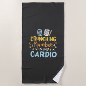 会計士クランチング番号は私の心臓病 ビーチタオル (正面)