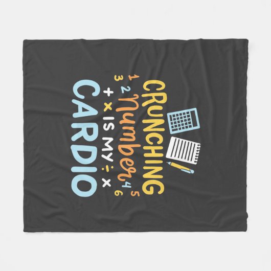 会計士クランチング番号は私の心臓病 フリースブランケット (正面(横))