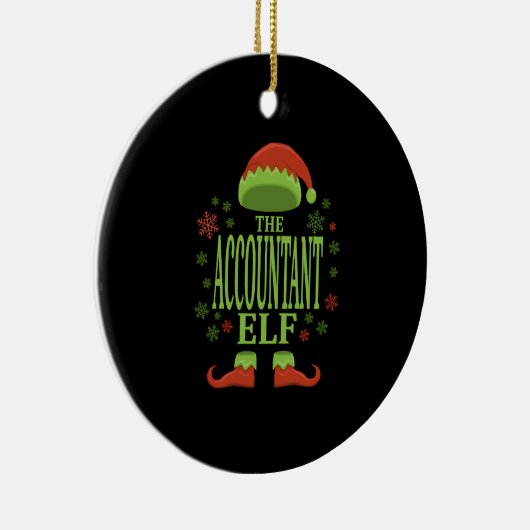 会計士クリスマス小妖精や小人 セラミックオーナメント (右)