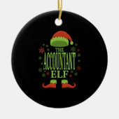 会計士クリスマス小妖精や小人 セラミックオーナメント (正面)
