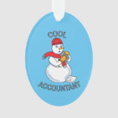 会計士クール雪だるまセラミックオーナメント オーナメント (正面)