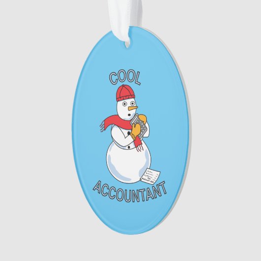 会計士クール雪だるまセラミックオーナメント オーナメント (正面)