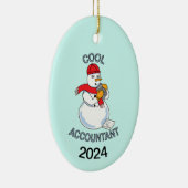 会計士クール雪だるま セラミックオーナメント (右)