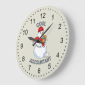 会計士クール雪だるま ラージ壁時計 (傾斜)