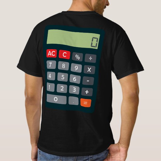 会計士コスチューム衣装Math Calculator Tシャツ (裏面)