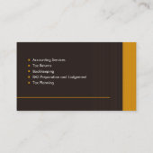 会計士サービス – 茶色と収穫黄色 名刺 (裏面)