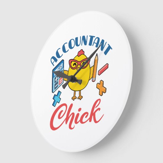 会計士シック会計CPA卒業女性 ラージ壁時計 (傾斜)