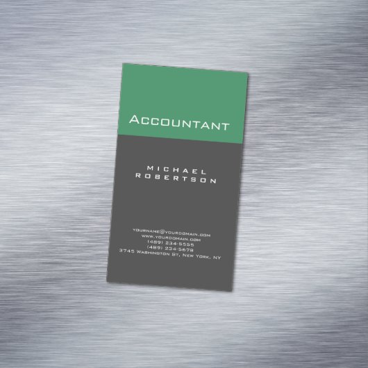 会計士シーグリーングレイぽっちゃり名刺 マグネット名刺 (インサイチュ)
