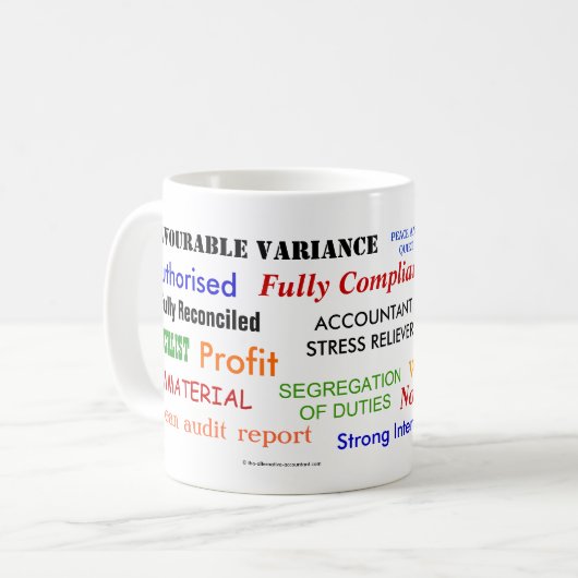 会計士ストレスレリバーストレスレリーフ、 浮き彫りギフト コーヒーマグカップ (正面左)