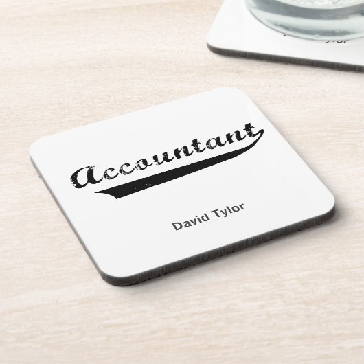 会計士スポーツスタイル文字 コースター (左側)