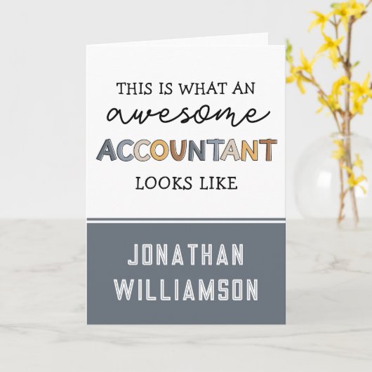 会計士パーソナライズされた計おもしろい素晴らし理士 カード (黄色い花)