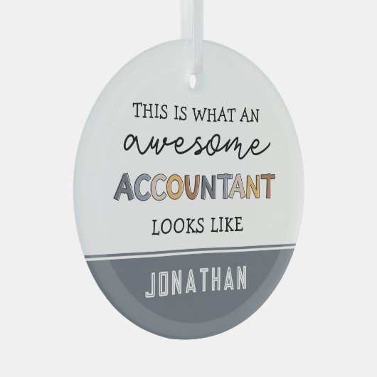 会計士パーソナライズされた計おもしろい素晴らし理士 ガラスオーナメント (正面右)