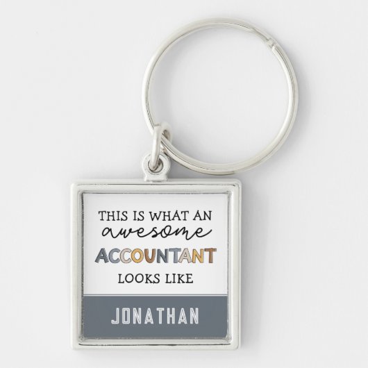 会計士パーソナライズされた計おもしろい素晴らし理士 キーホルダー (正面)