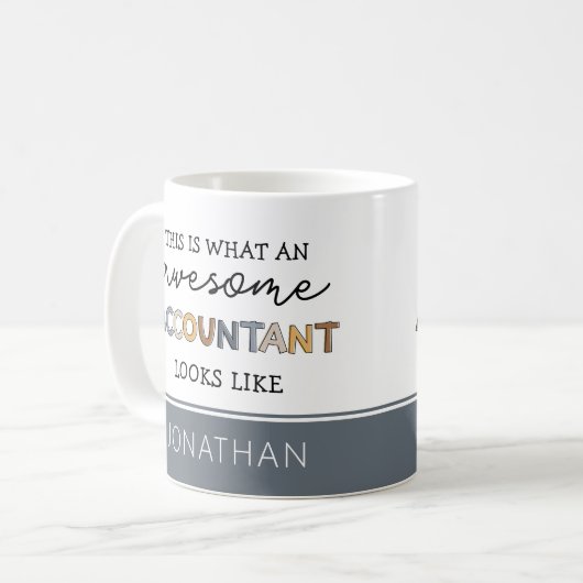 会計士パーソナライズされた計おもしろい素晴らし理士 コーヒーマグカップ (正面左)