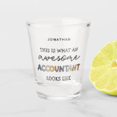 会計士パーソナライズされた計おもしろい素晴らし理士 ショットグラス (正面)