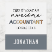 会計士パーソナライズされた計おもしろい素晴らし理士 ワインラベル (シングルラベル)