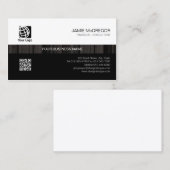 会計士ブックキーパシンプルーブラックストライプ 名刺 (正面/裏面)