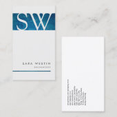 会計士ブックキーパーブルーストライプモノグラム 名刺 (正面/裏面)