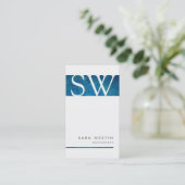 会計士ブックキーパーブルーストライプモノグラム 名刺 (スタンド正面)