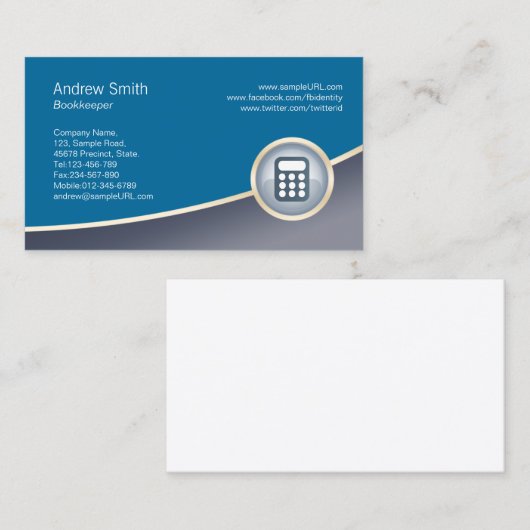 会計士ブックキーパー計算機 名刺 (正面/裏面)