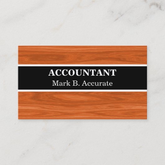 会計士プロフェッショナルウッドルック背景 名刺 (正面)