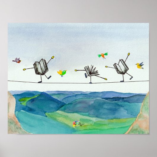 会計士ポスターアートタイトロープのブックバランス ポスター (正面)