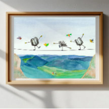 会計士ポスターアートタイトロープのブックバランス