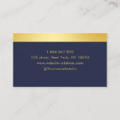 会計士モダンネイビーブルーと金ゴールド 名刺 (裏面)