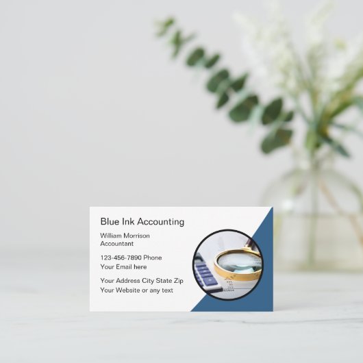 会計士モダン業務用名刺 名刺 (スタンド正面)