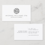 会計士モダン、会計グレー/白 名刺 (正面/裏面)