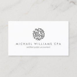 会計士モダン、会計グレー/白 名刺